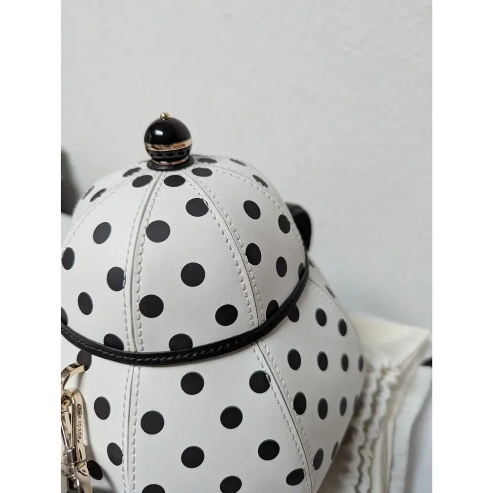 Kate Spade Alice in Wonderland Teapot Party White Polka Dot Crossbody Bag NWOT